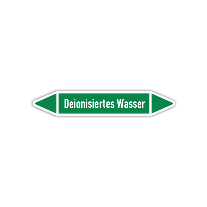Rohrleitungskennzeichen Deionisiertes Wasser nach DIN 2403, in verschiedenen Ausführungen