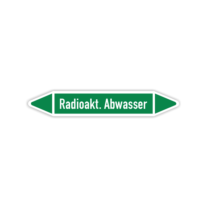 Rohrleitungskennzeichen Radioakt. Abwasser nach DIN 2403, in verschiedenen Ausführungen