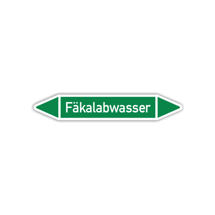 Rohrleitungskennzeichen Fäkalabwasser nach DIN 2403, in verschiedenen Ausführungen