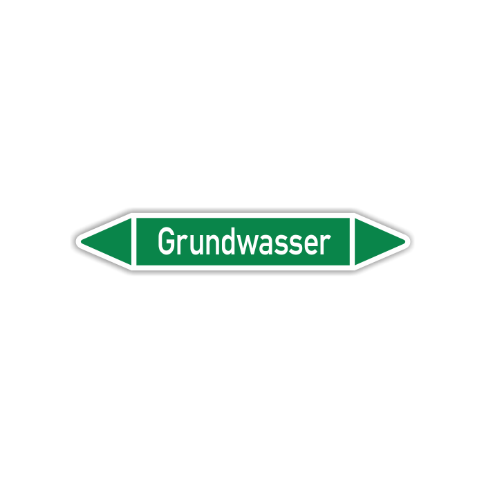 Rohrleitungskennzeichen Grundwasser nach DIN 2403, in verschiedenen Ausführungen