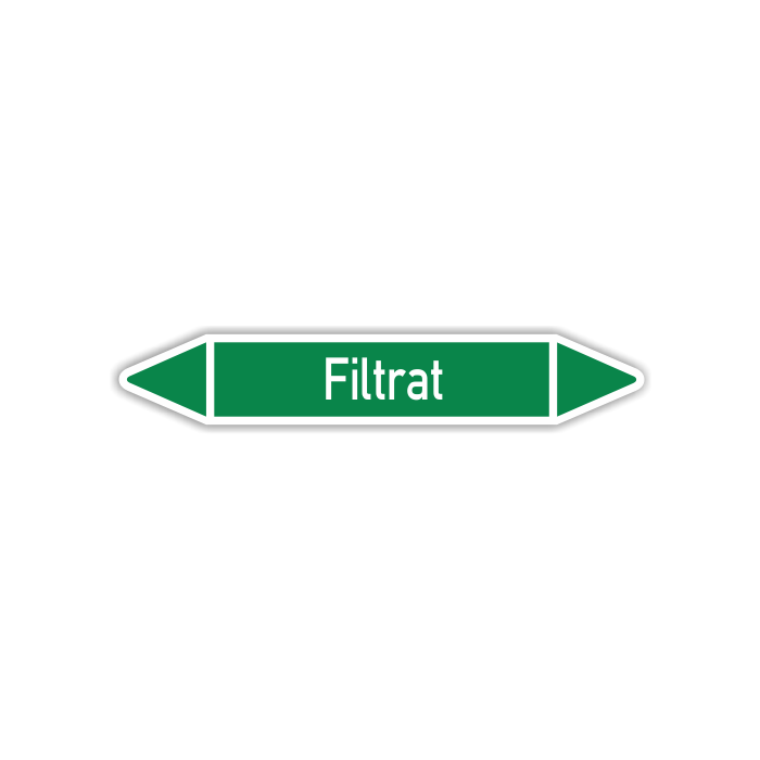 Rohrleitungskennzeichen Filtrat nach DIN 2403, in verschiedenen Ausführungen