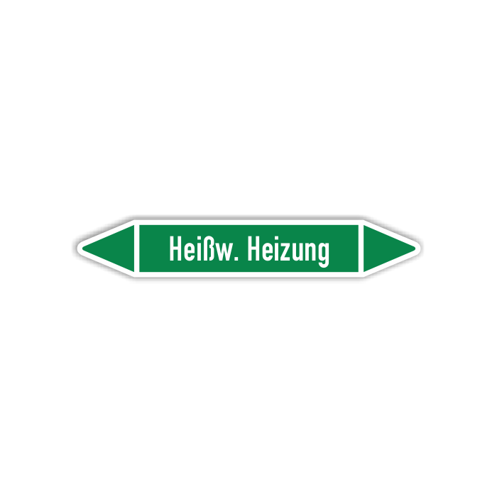 Rohrleitungskennzeichen Heißw. Heizung nach DIN 2403, in verschiedenen Ausführungen