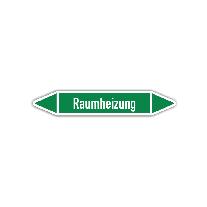 Rohrleitungskennzeichen Raumheizung nach DIN 2403, in verschiedenen Ausführungen
