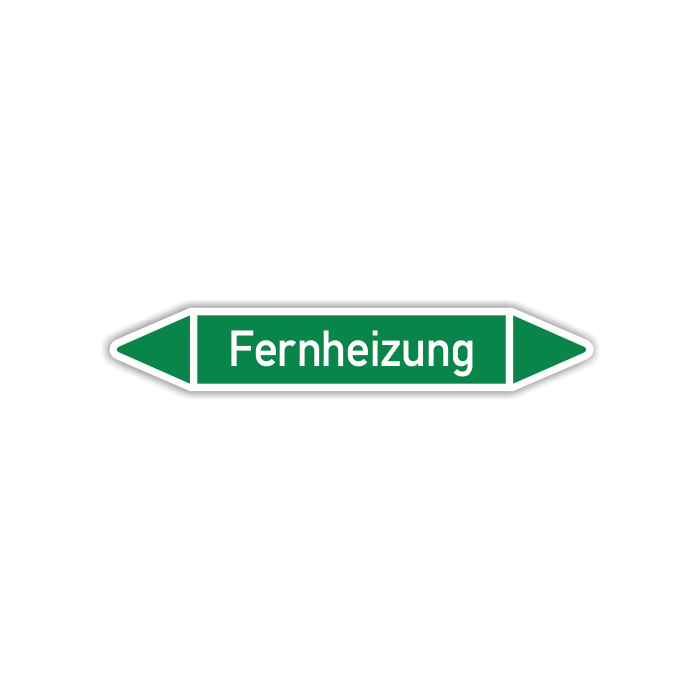 Rohrleitungskennzeichen Fernheizung nach DIN 2403, in verschiedenen Ausführungen