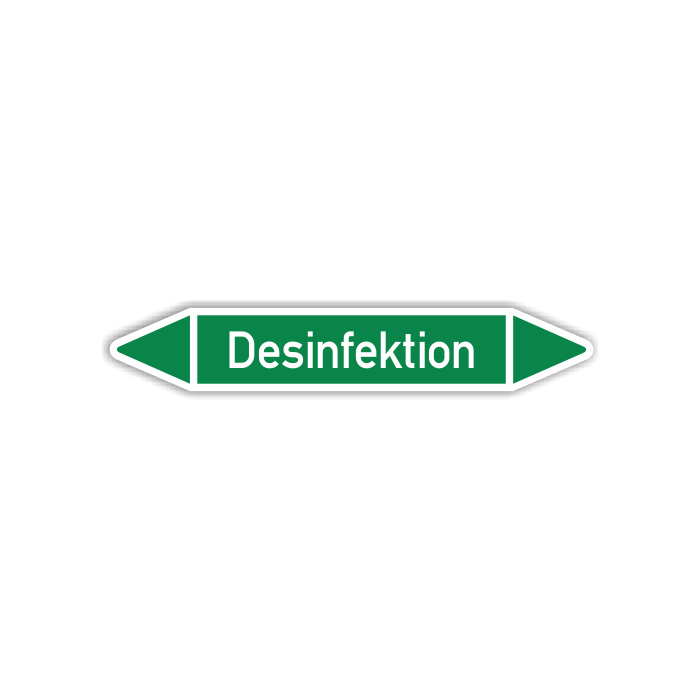 Rohrleitungskennzeichen Desinfektion nach DIN  2403, in verschiedenen Ausführungen