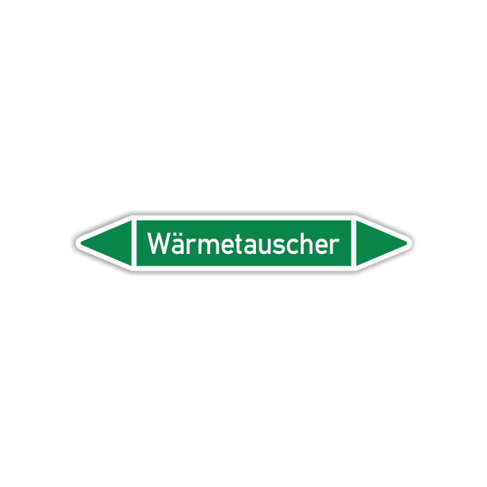 Rohrleitungskennzeichen Wärmetauscher nach DIN 2403, in verschiedenen Ausführungen