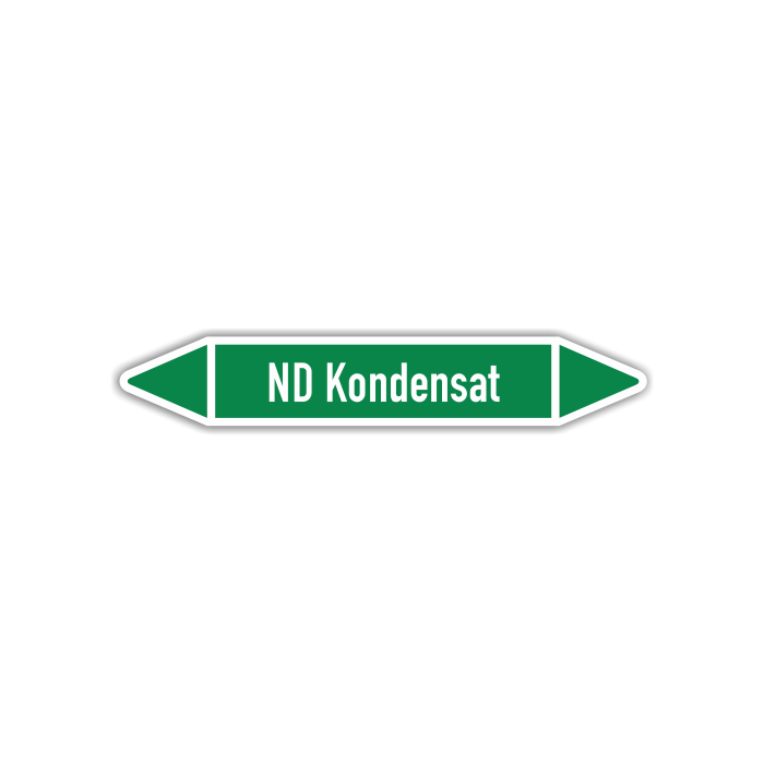Rohrleitungskennzeichen ND Kondensat nach DIN 2403, in verschiedenen Ausführungen