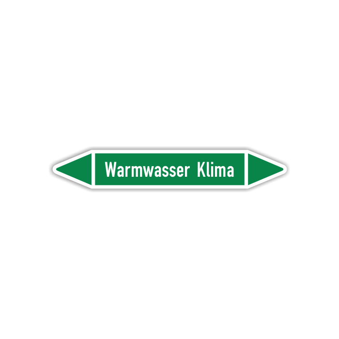 Rohrleitungskennzeichen Warmwasser Klima nach DIN 2403, in verschiedenen Ausführungen