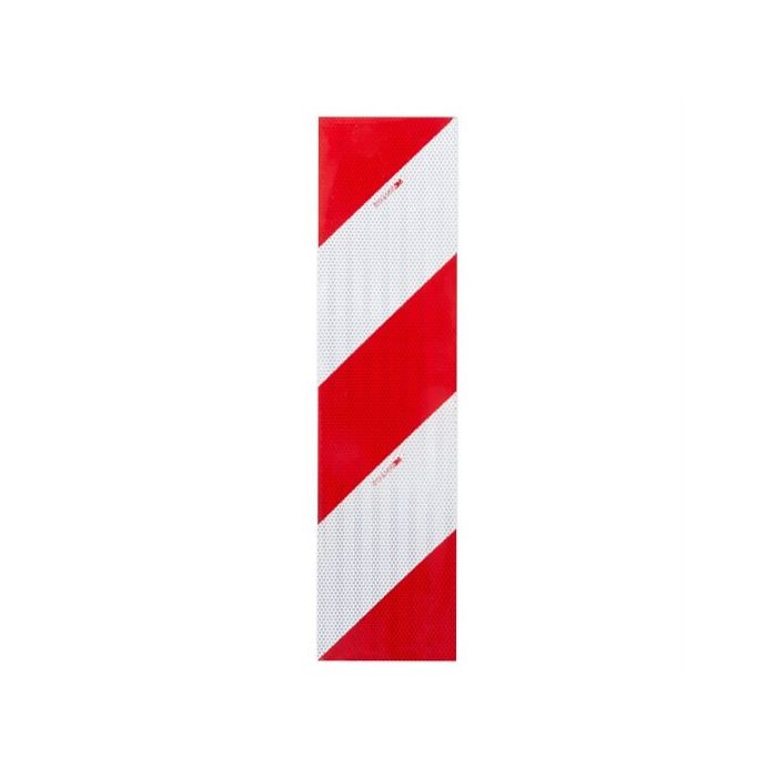 Warnmarkierung hochreflektierend, rot/weiß, selbstklebend, Streifen 570 x 141 mm, linksweisend