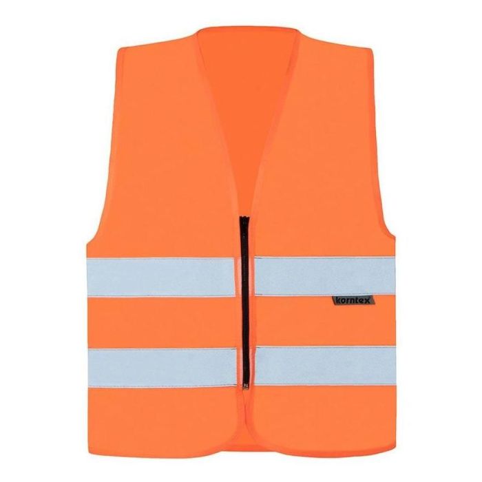 Warnweste mit Reißverschluss, Signal-Orange, 100 % Polyester, Größe S bis 5XL