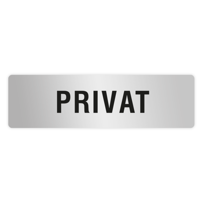 ELOXSIGN Türschild mit Piktogramm, PRIVAT, Aluminium, silber eloxiert, 140 x 40 mm