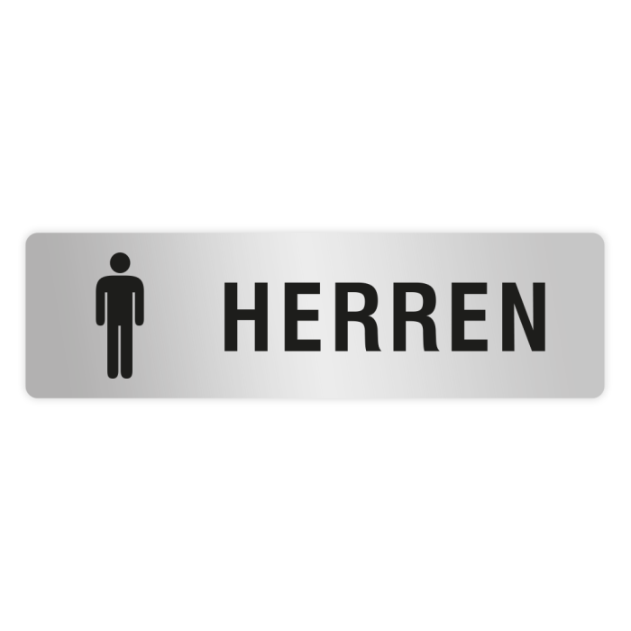 ELOXSIGN Türschild mit Piktogramm, HERREN, Aluminium, silber eloxiert, 140 x 40 mm