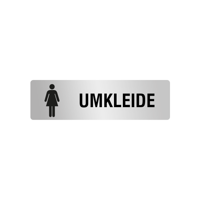 ELOXSIGN Türschild mit Piktogramm Umkleide Damen Aluminium, silber eloxiert, 140 x 40 mm