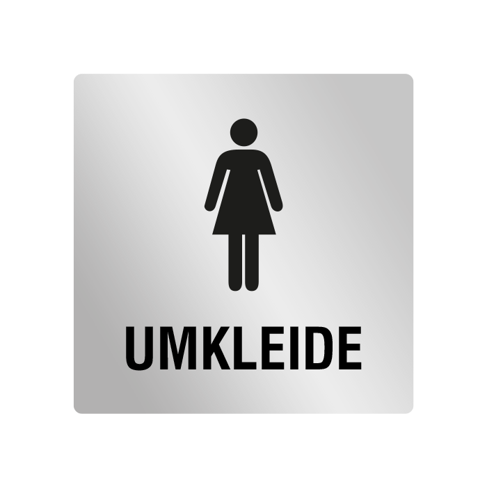 ELOXSIGN Piktogrammschild  Umkleide Damen Aluminium, silber eloxiert, 120 x 120 mm