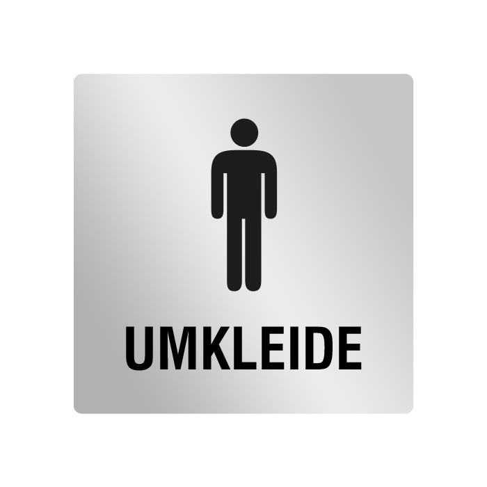 ELOXSIGN Piktogrammschild  Umkleide Herren Aluminium, silber eloxiert, 120 x 120 mm
