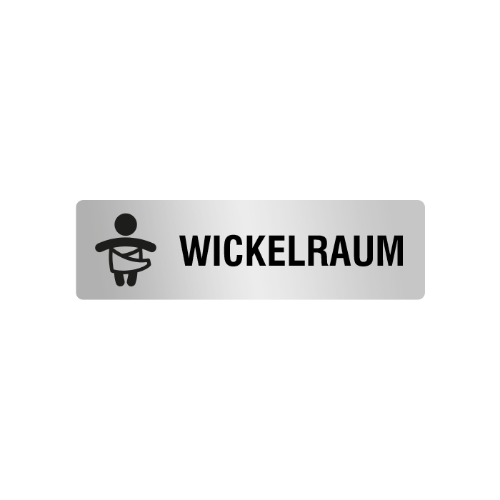 ELOXSIGN Türschild mit Piktogramm Wickelraum Aluminium, silber eloxiert, 140 x 40 mm
