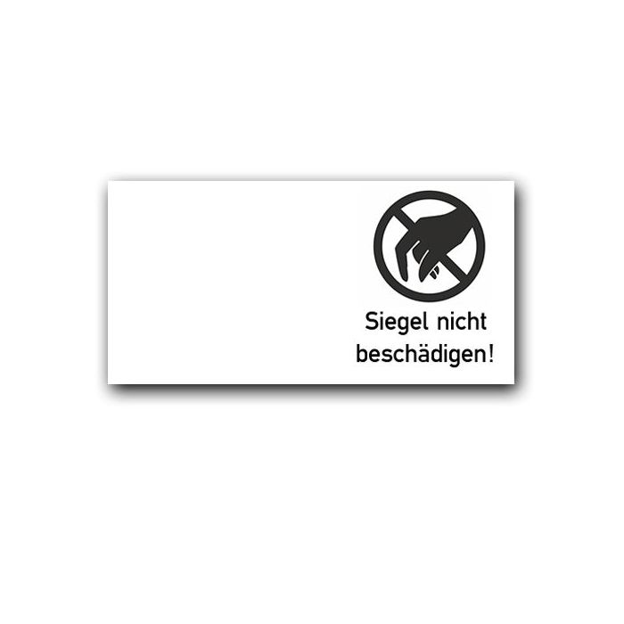 Sicherheitssiegel quer, mit Wunschtext