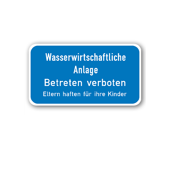 Naturschutzschilder, Wasserwirtschaftliche Anlage, Aluminium 2 mm,