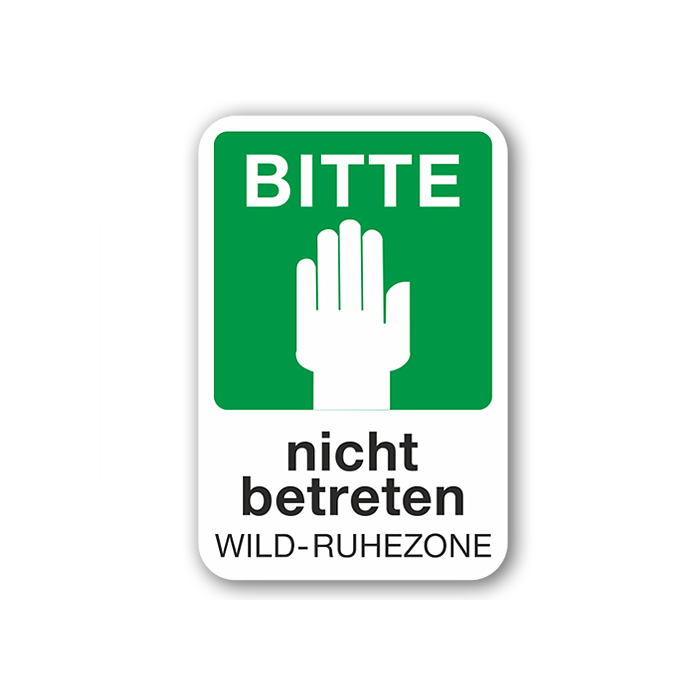 Naturschutzschild, Bitte nicht betreten Wild- Ruhezone, Aluminium 2 mm,