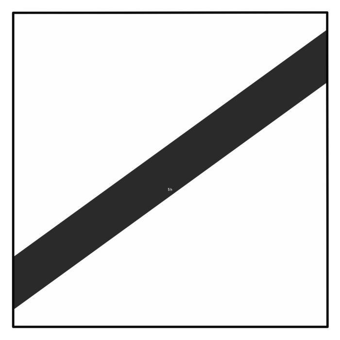 Signal Ne 3 - Vorsignalbake, niedrige Ausführung, mit 2 Haltebügeln, Alu, 600 x 600 mm, RA3