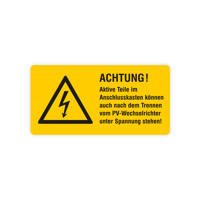 Warnaufkleber Photovoltaik