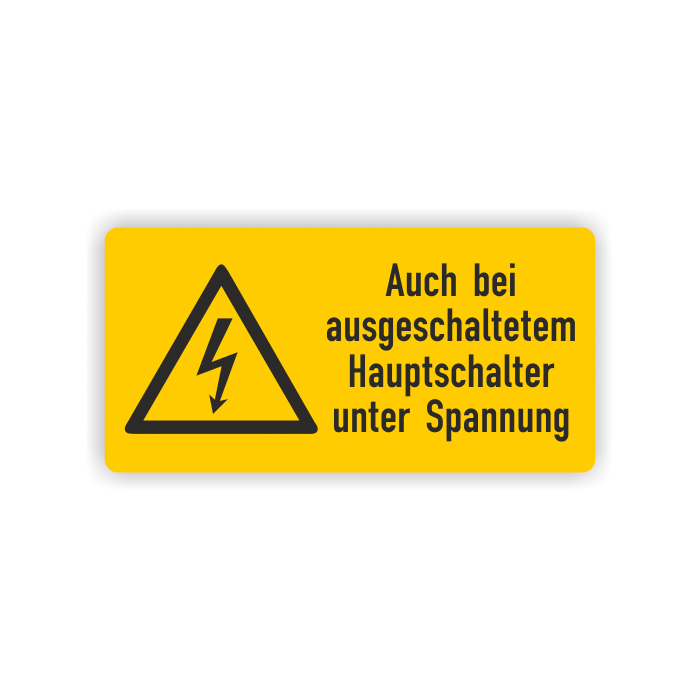 Warnaufkleber, Bei ausgesch.Schalter u. Spannung, Folie,