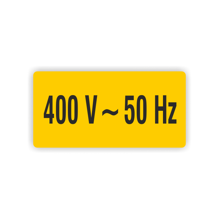 Warnaufkleber, 400 V ~ 50 Hz, Folie,