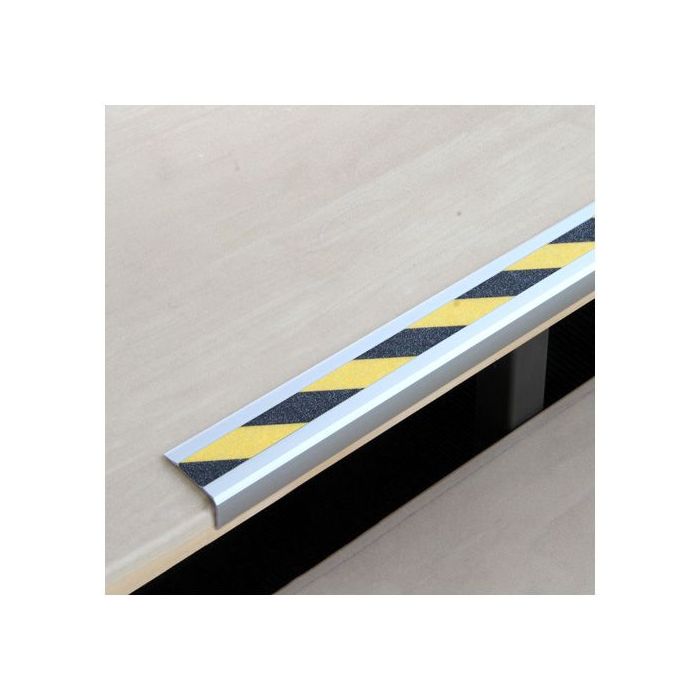Antirutsch-Treppenkantenprofil, Easy Clean R10, Aluminium