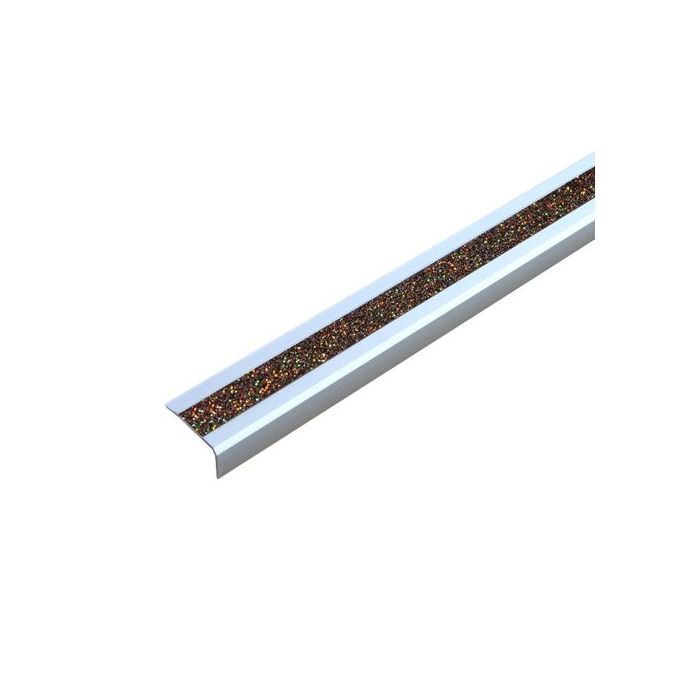 Antirutsch-Treppenkantenprofil, Glitter Grip R13, Aluminium