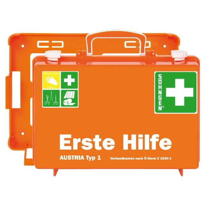 Verbandskoffer SN-CD mit Füllung ÖNorm Z 1020, Typ 1, orange