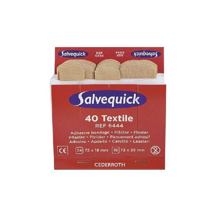 Salvequick Pflasterstrips elastisch, Nachfüllsatz mit 40 Pflastern