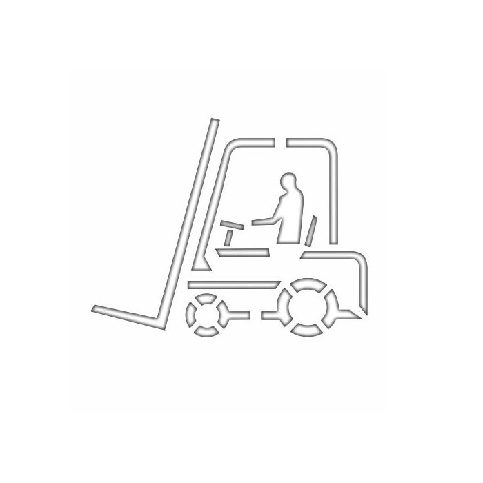 Sprühschablone "Gabelstapler hier ansetzen", div. Ausführungen, Symbol nach DIN EN ISO 780