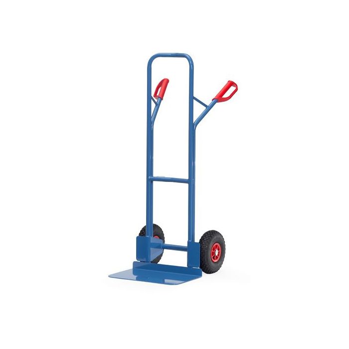 fetra Stahlrohrkarre , Luftbereifung 260mm, Tragkraft 300 kg, blau