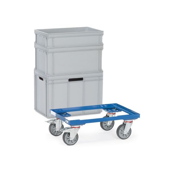 fetra Eurokasten-Roller, offener Rahmen, Typ 13580, 605x405mm, Tragkraft 250 kg, blau