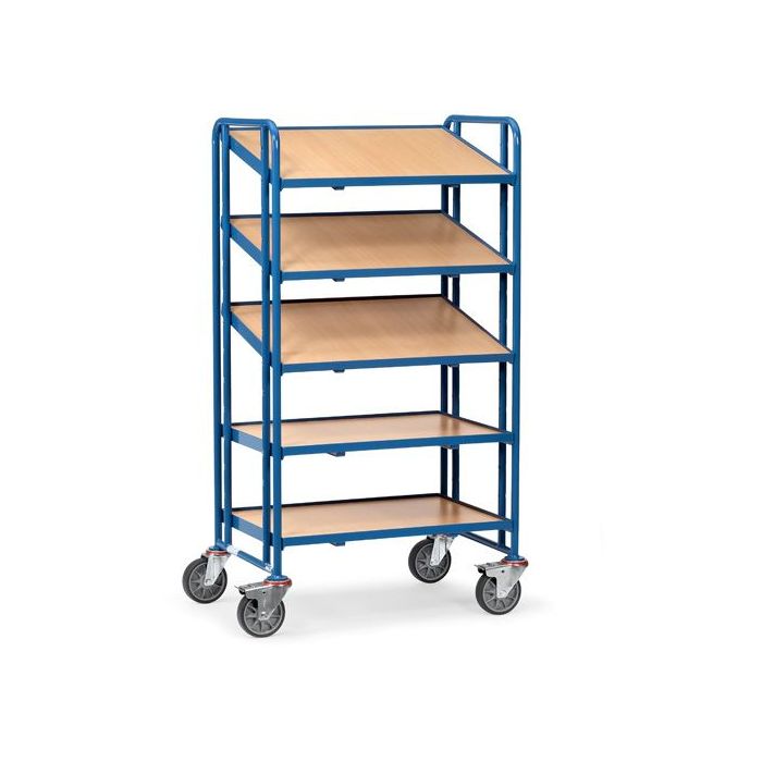 fetra Eurokastenwagen mit 5 Böden, Tragkraft 300 kg, blau