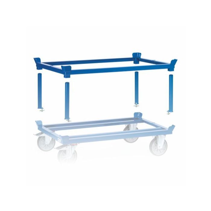 fetra Aufsetzrahmen für Paletten-Fahrgestelle Tragkraft 1200kg, für Palettengröße 1200 x 800 mm