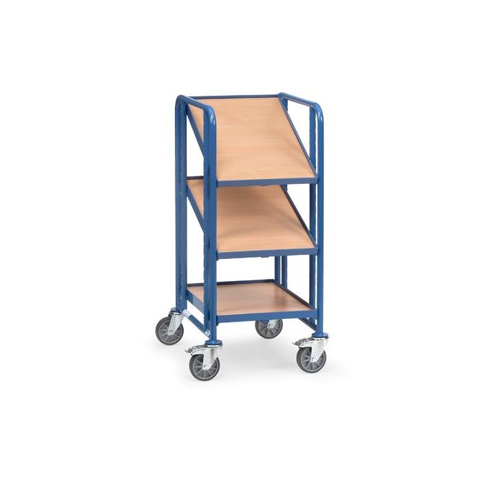 fetra Eurokastenwagen mit 3 Böden, Tragkraft 250 kg, blau