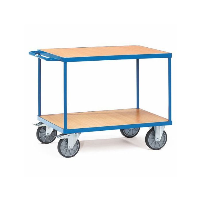 fetra Schwerer Tischwagen mit 2 Böden, blau