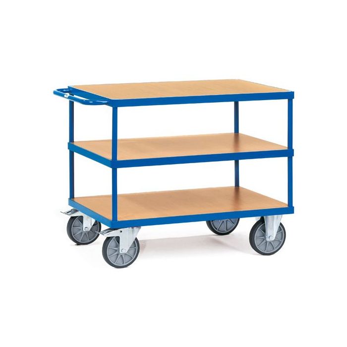 fetra schwerer Tischwagen mit 3 Böden, blau