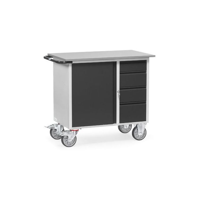 fetra Werkstattwagen mit 1 Boden, Typ 2452/7016 Grey Edition, 985x590mm, Tragkr. 400 kg, anthrazit