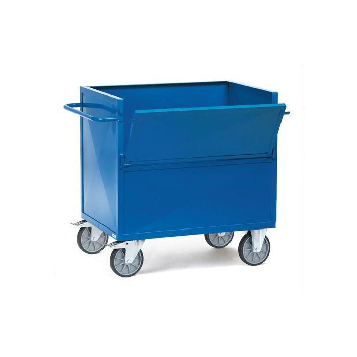 fetra Blechkastenwagen mit 1 Boden, 600 kg, 4 Stahlblechwände, blau