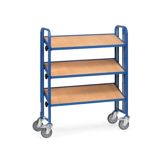 fetra Montagewagen mit 3 neigbaren Böden, Tragkraft 250 kg, blau