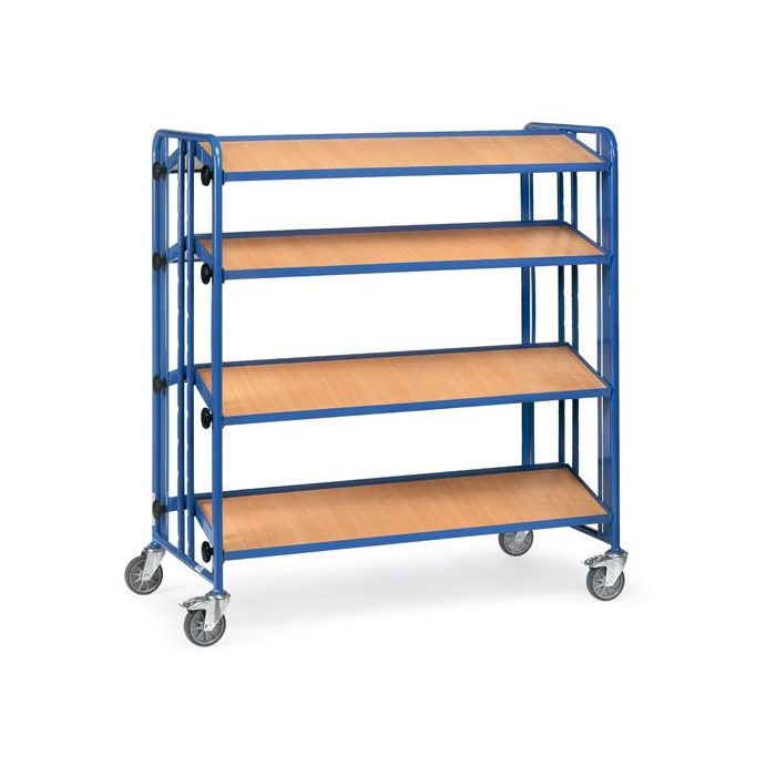 fetra Montagewagen mit 4 neigbaren Böden, Typ 2891, 1280x2x315mm, Tragkraft 300 kg, blau