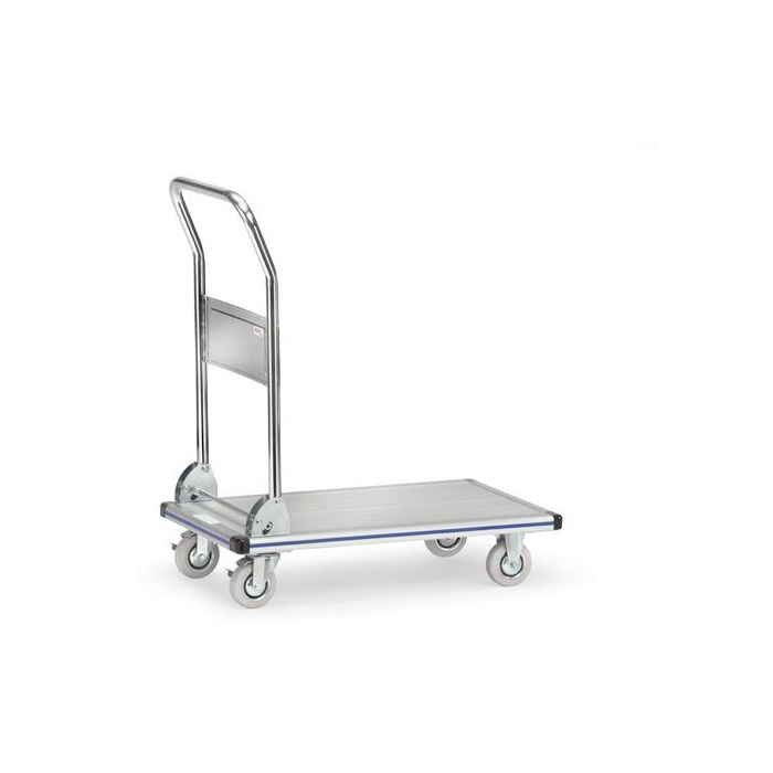 fetra Alu-Plattformwagen mit 1 Boden, Typ 3120, 740x480mm, Tragkraft 150 kg, silber