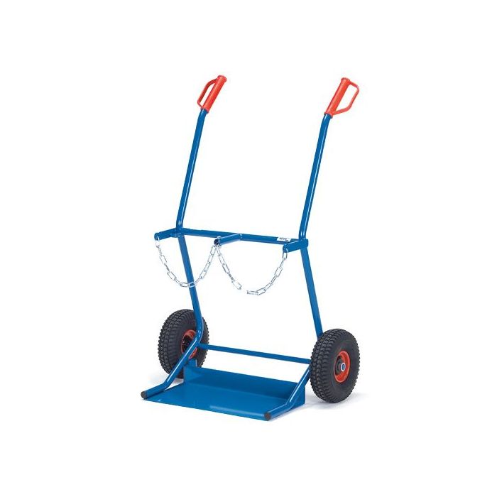 fetra Stahlflaschenkarre, für 2 Flaschen, Tragkraft 100 kg, blau