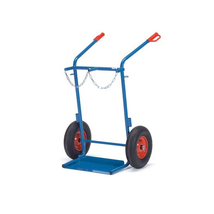 fetra Stahlflaschenkarre, für 2 Flaschen, Tragkraft 150 kg, blau