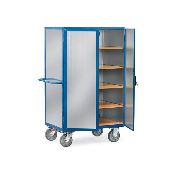 fetra Kastenwagen geschlossen, verzinktes Stahlblech, 5 Böden, Tragkraft 750 kg, silber