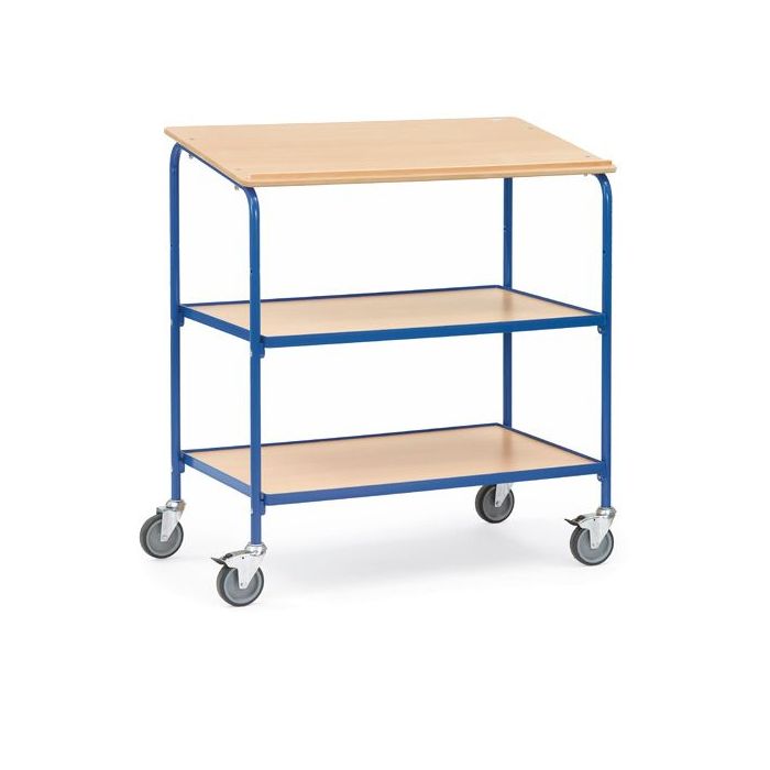 fetra Rollpult mit 2 Böden, Typ 5837, 1000x600mm, Tragkraft 100 kg, blau
