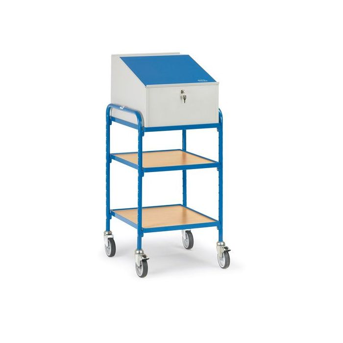 fetra Rollpult m. 2 Böden, 5844, Schreibpult - Aufsatz, 500x600mm, Tragkraft 150 kg, blau