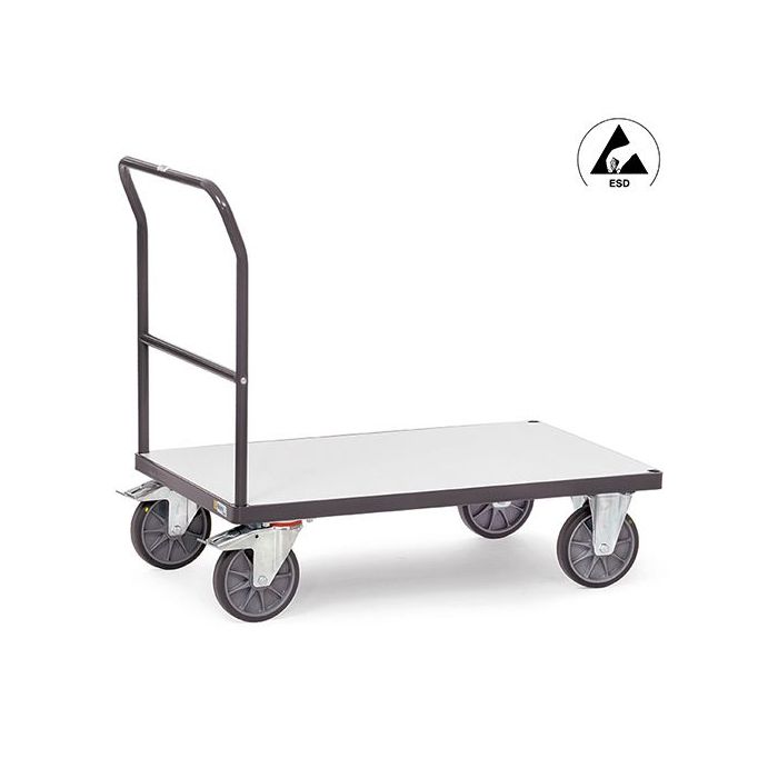 fetra ESD-Schiebebügelwagen, Tragkraft 500 - 600 kg, grau